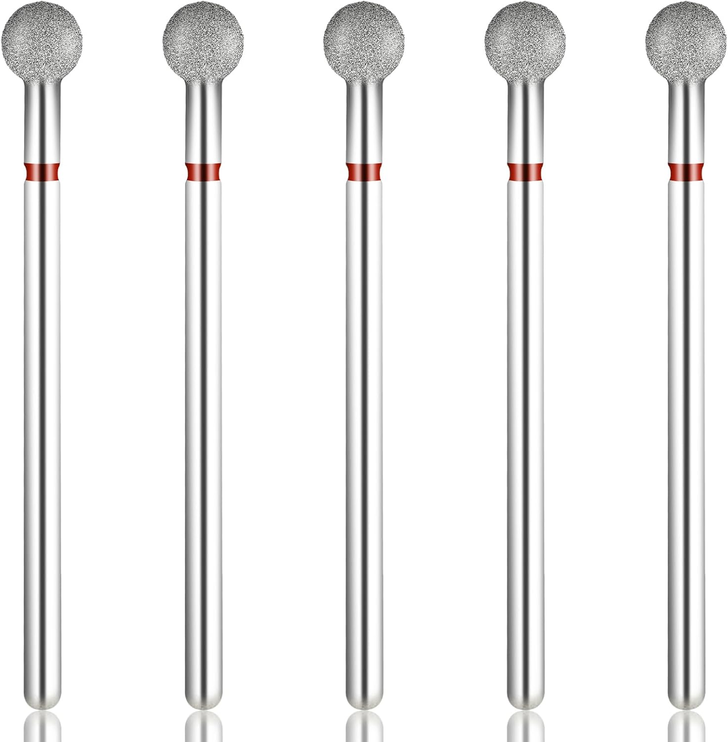 Teaaha 5 PCS Cuticle Bit for Nail Drill 3/32'' Cleaning Ball Head Nail Drill Bits for Gel Nails, Professional Mandrel Nail Drill Bits Electric for Manicures & Pedicure Remove Cuticle Dead Skin Cleaner