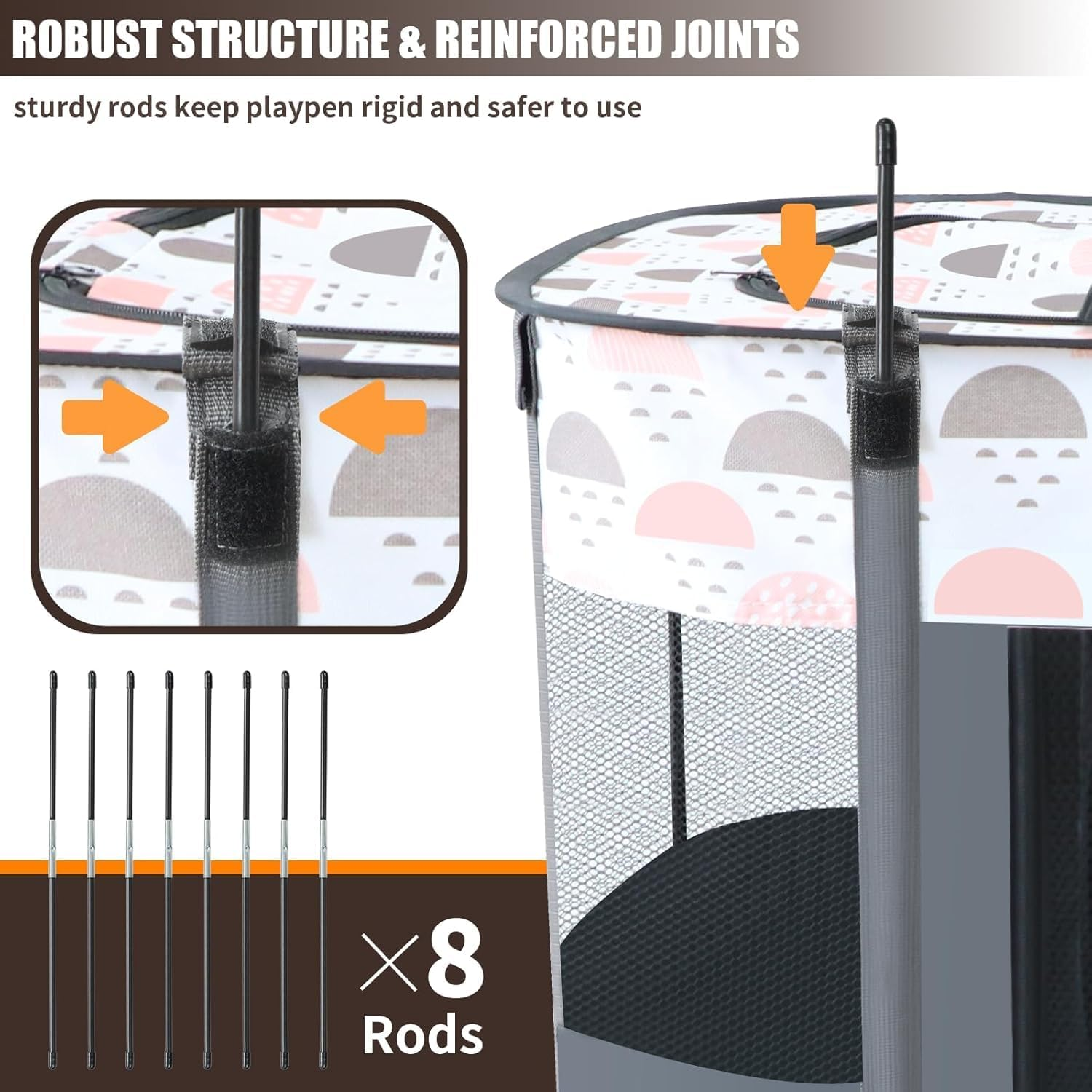 Portable Pet Playpen,Dog Play Pen Indoors,Foldable Dog Cat Tent with Carry Bag for Puppy Kittens Rabbits,Puppy Crate Pet House for Outdoor Travel Camping Use (Large)