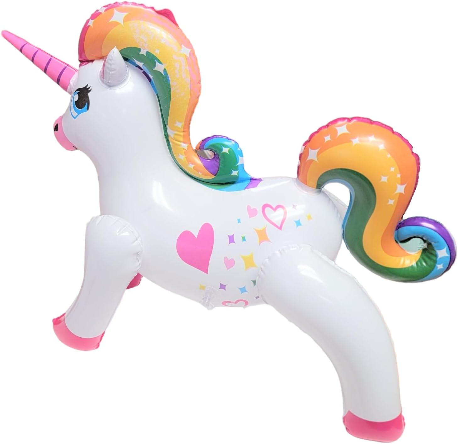 Large Colorful Blow-Up Rainbow Unicorns (24 Inches) Inflatable Birthday Party Pool Decoration. (6 Pack) image number 6