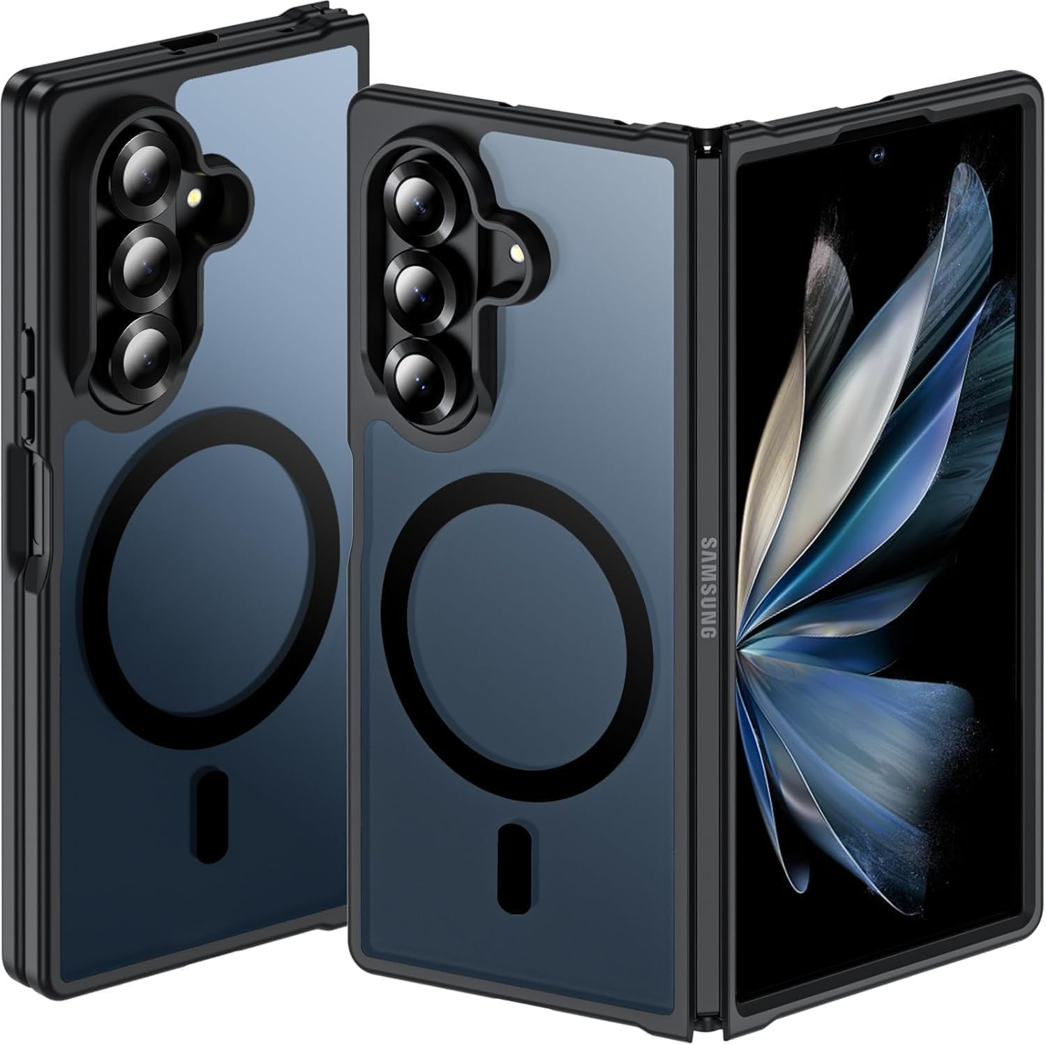 Case for Samsung Galaxy Fold 7: Magnetic Case for Samsung Galaxy Fold 7 (Compatible with Magsafe) - Anti-Yellowing Slim Thin Shockproof Hard PC with Camera Protection Phone Cover (Black) image number 4