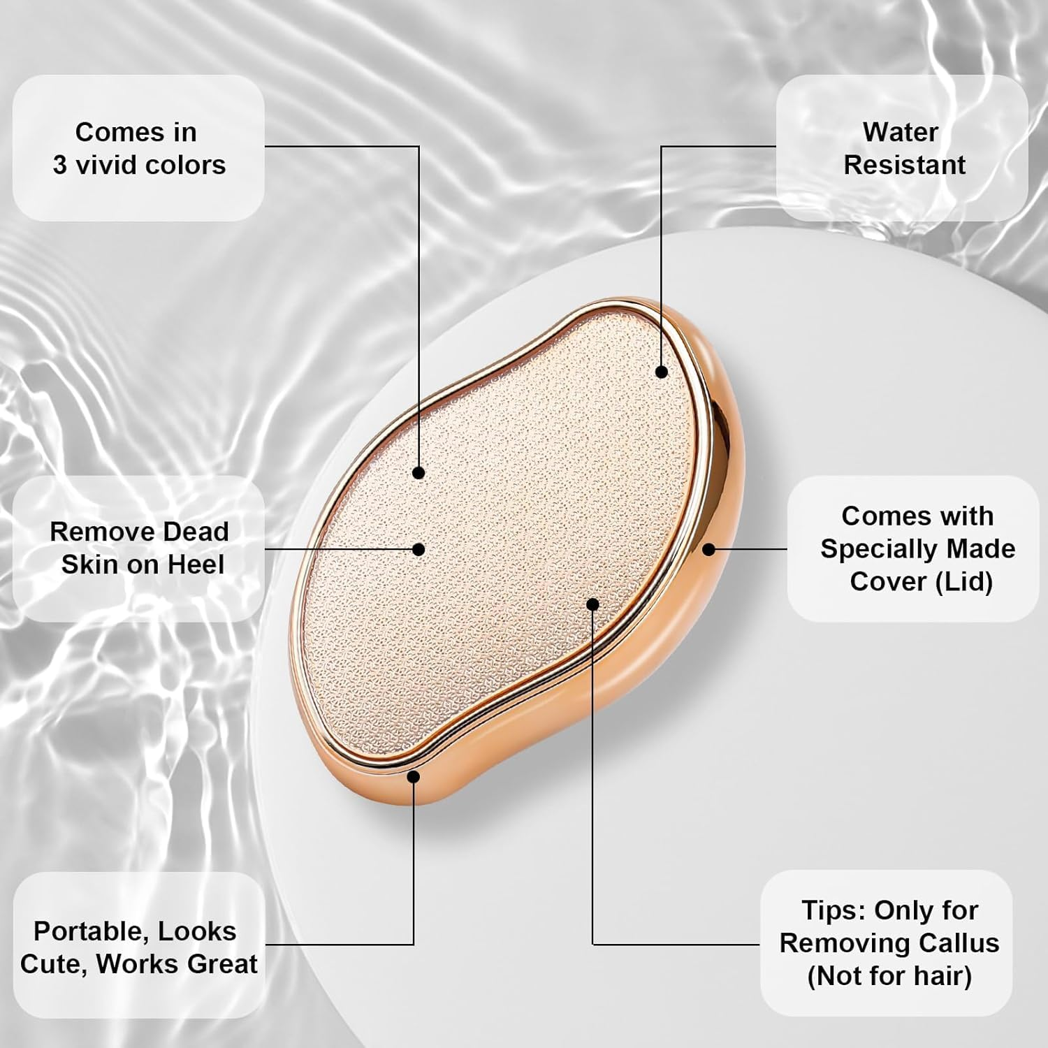 Generic Callus Remover for Feet, Safe and Durable Nano Glass Foot File Professional Foot Care for Dead Skins, Foot Calluses, Foot Corns and Foot Cuticles (Gold)