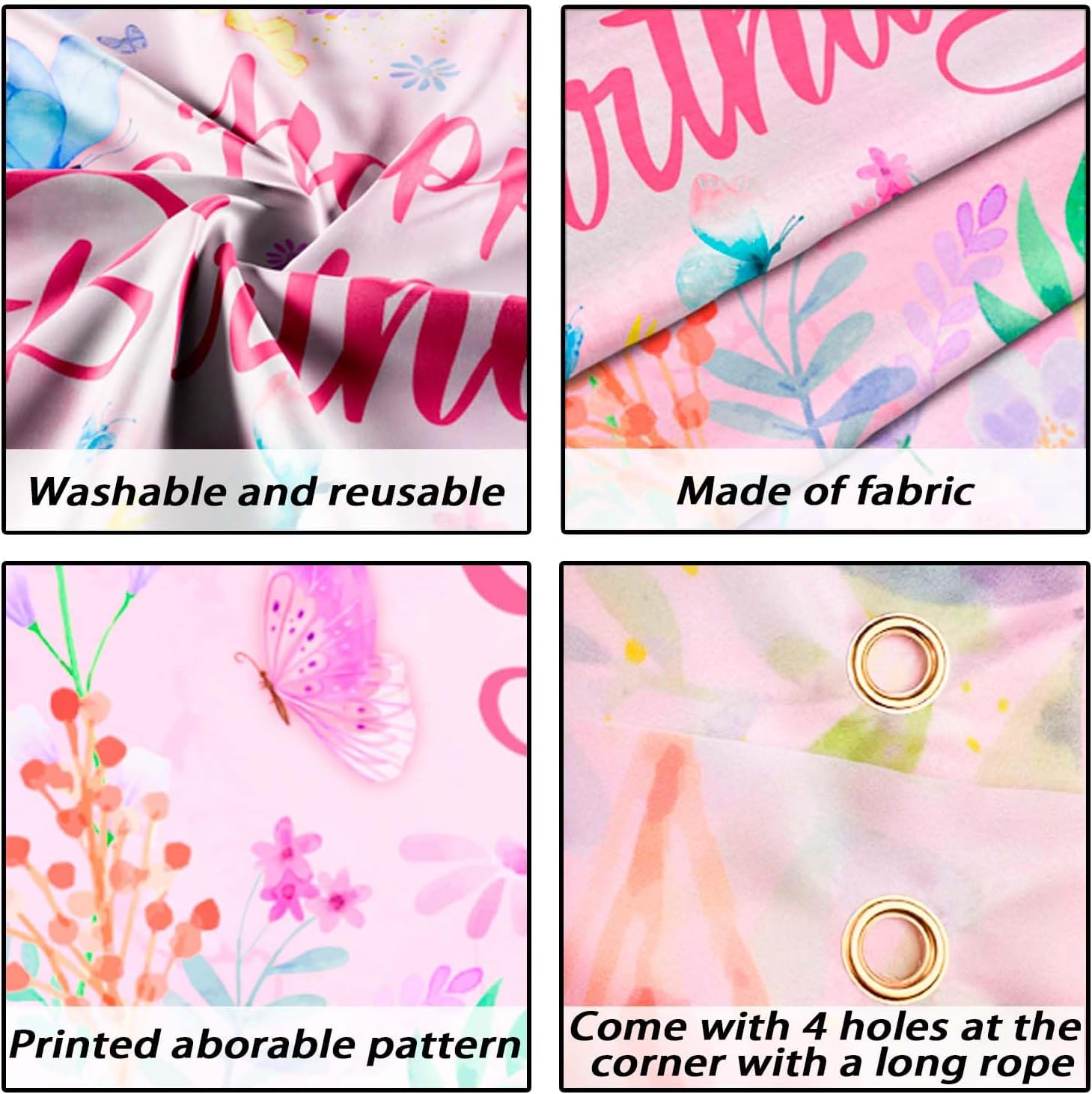 Butterfly Party Backgroundp, 110 X 180Cm Butterfly Theme Backdrop/Birthday Backdrop for Party Decoration Supplies image number 5