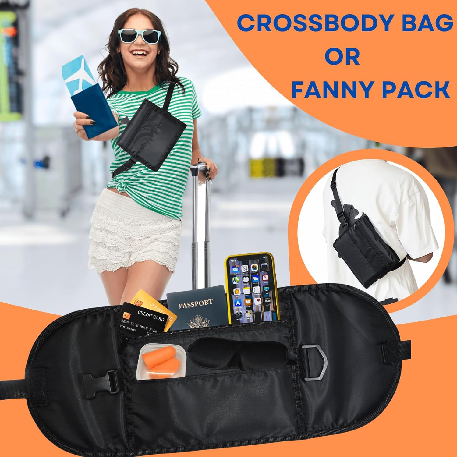 Airplane Foot Rest - 2 in 1 Travel Essentials, Portable Foot Hammock for Long Flights, Footrest to Relax Your Feet, No Clashing image number 2