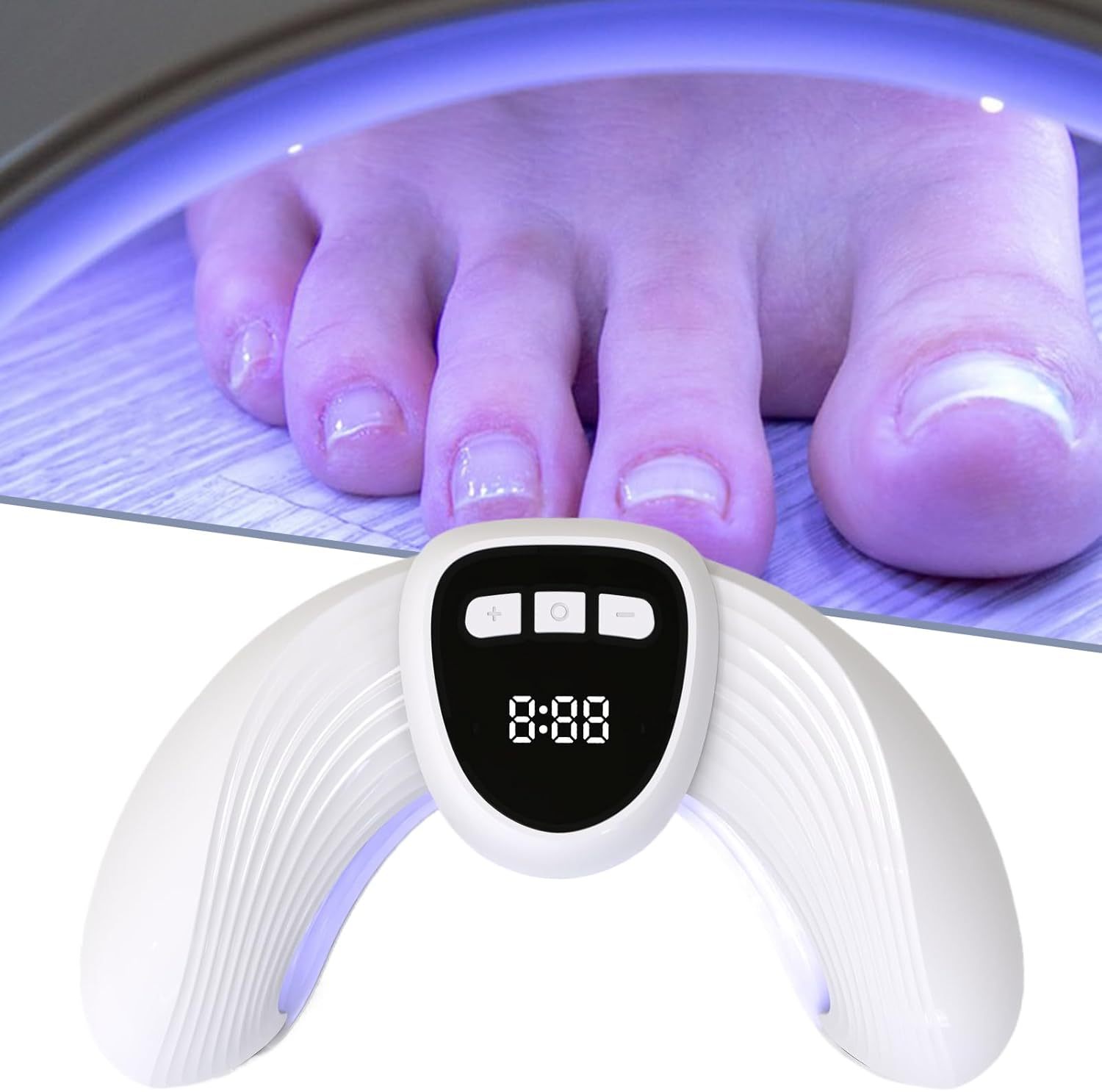 UV Nail Lamp - UV Led Nail Lamp with Timer - Foldable Quick-Drying Dryer U Shaped Tools Care Polish for Desk Travel Home Spa Camping image number 5