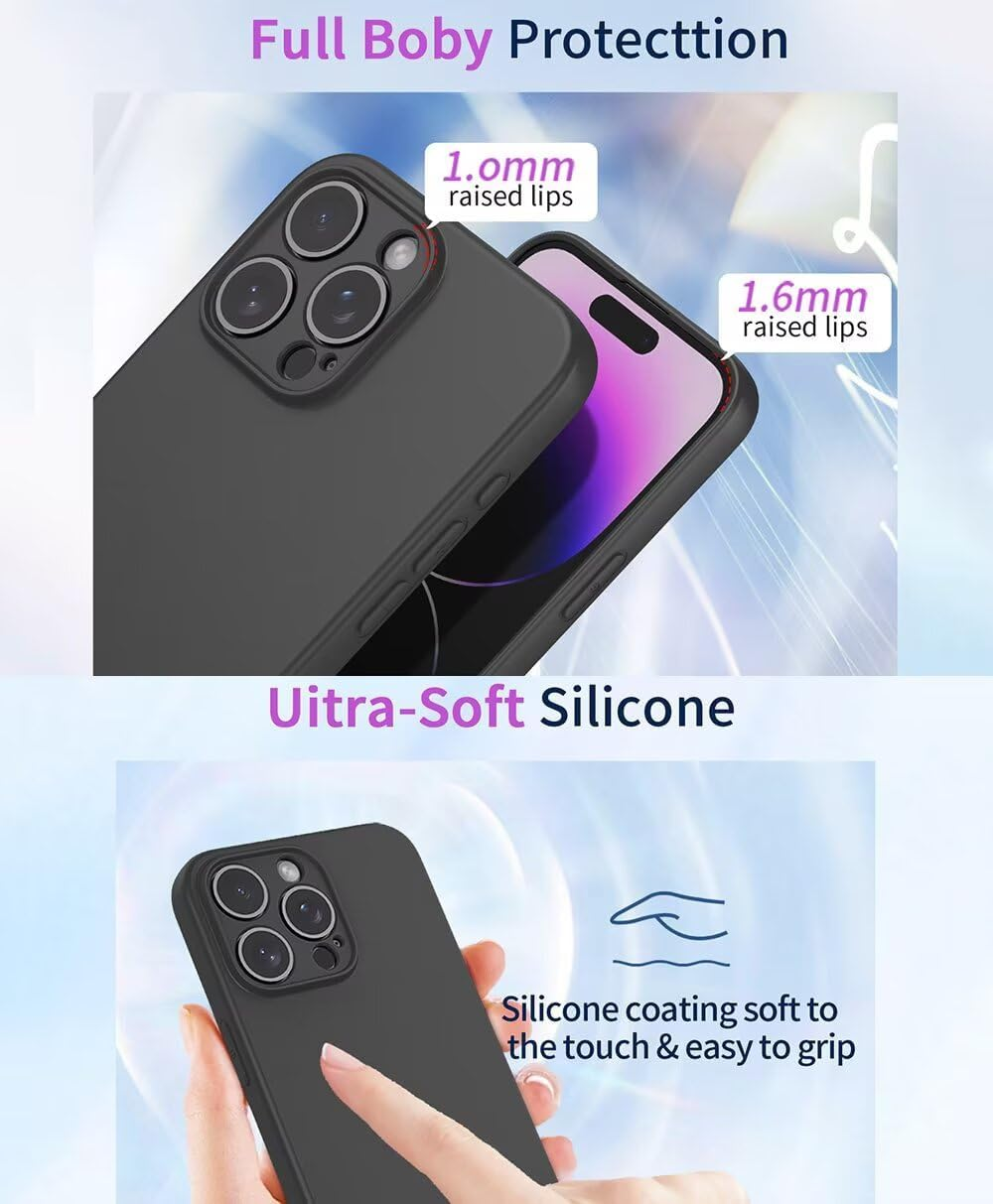 SEAHAI Case for Sony Xperia 1 VII, Ultra Thin Silky-Soft Touch Soft Liquid Silicone Phone Cover with Shockproof Airbag Design, Premium TPU Bumper Fashion Case - Black - Dark Green image number 5