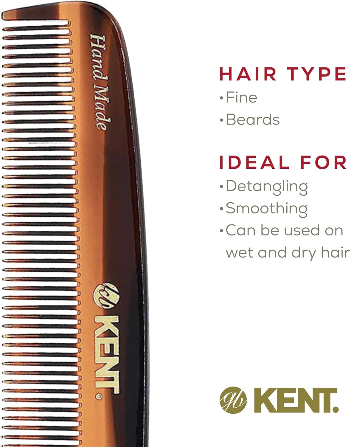 Kent Pocket Hair Comb, 136 Mm Length