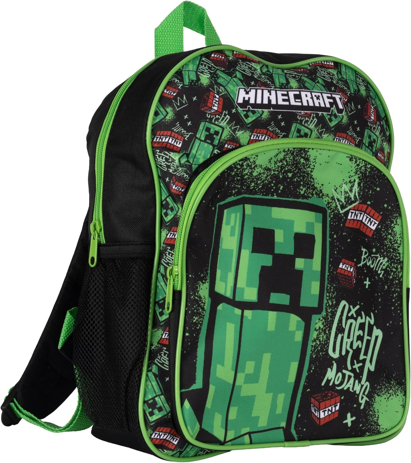 Minecraft TNT Backpack Set 3 Pieces Backpack Lunch Bag and Pencil Case (Green AOP) image number 3
