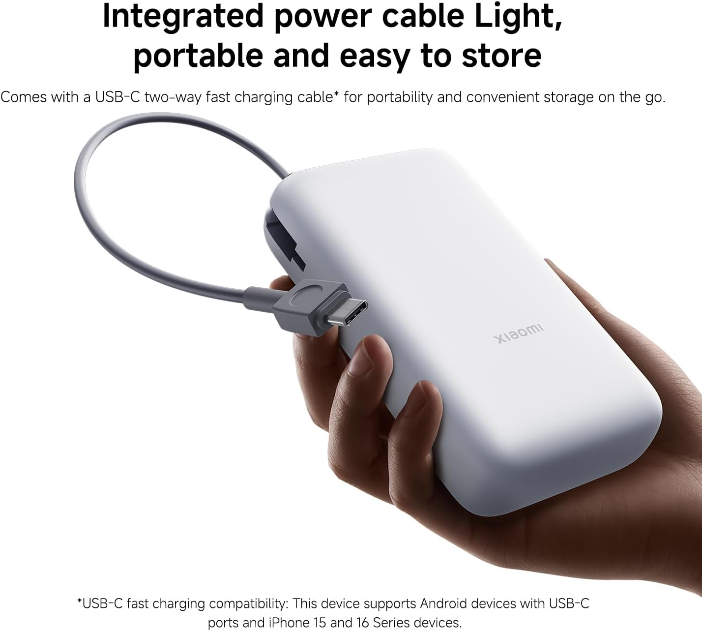 Xiaomi Power Bank 20000Mah (Integrated Cable) Dark Gray image number 2