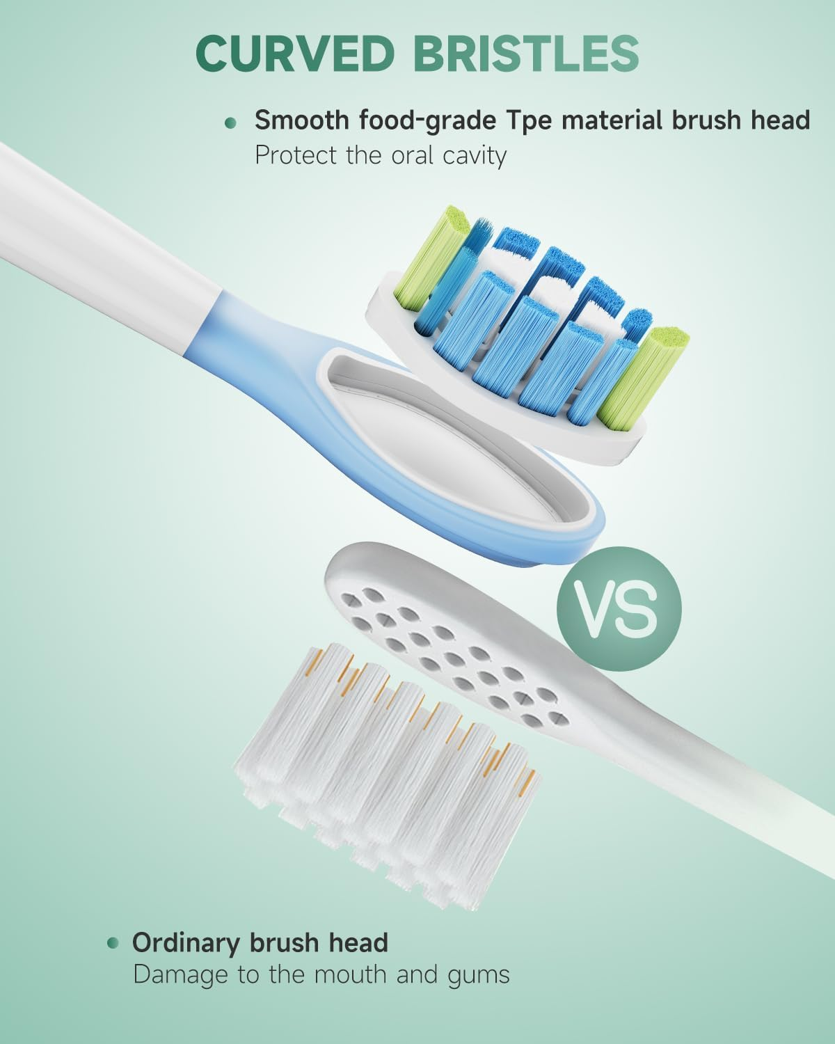 Silicone Wrapped Toothbrush Heads Compatible with Philips Sonicare C3 C2 G3 A3 W2 Replacement Heads, 10 Pack Brush Heads Compatible with Philips Sonicare Snap-On Toothbrush Handles, White image number 2