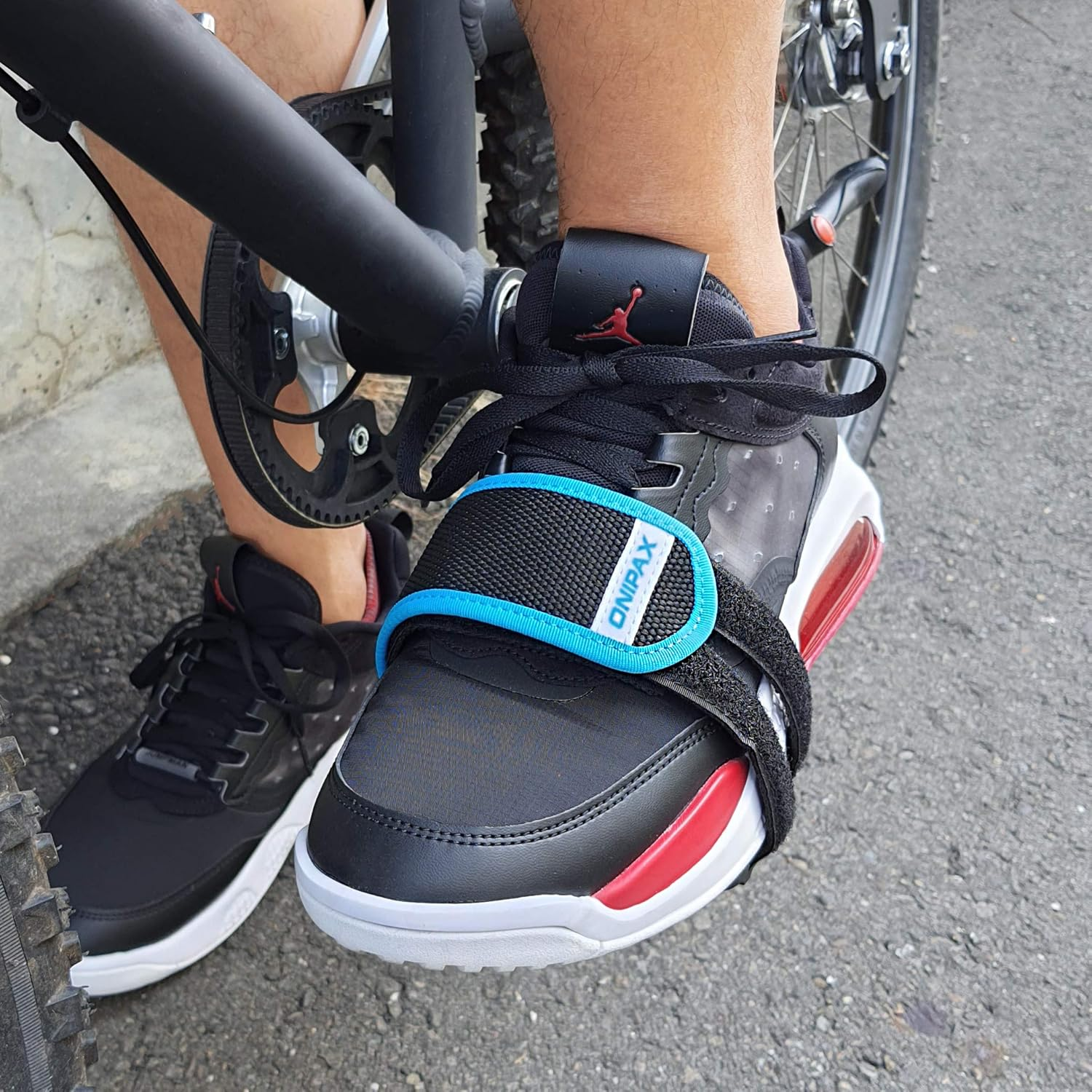 ONIPAX Outdoor Bike Pedal Straps Toe Clips Straps Tape 2 PCS - Blue image number 6