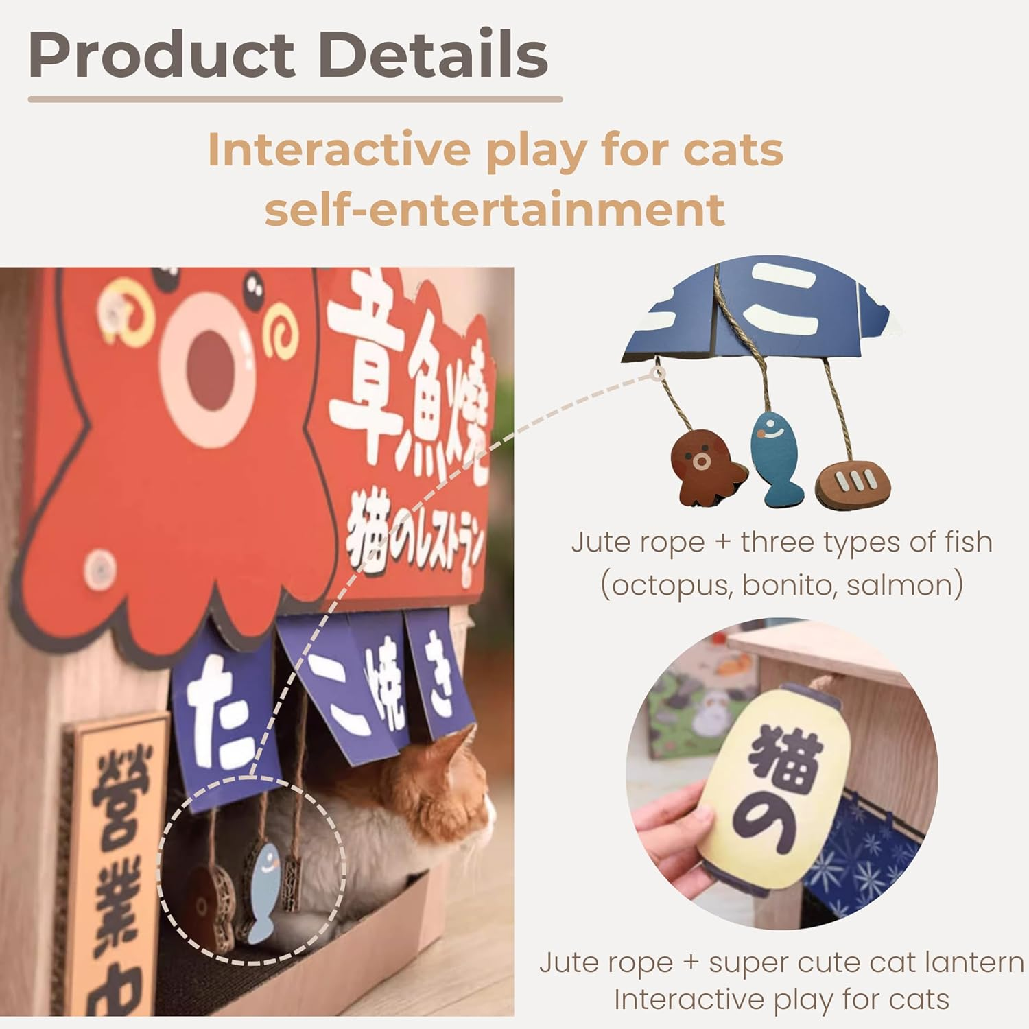 Cardboard Cat House with Scratcher, Catnip, Heated Cat Cave with Thermal Spa Design &ndash; Warm, Cozy & Secure Pet Bed for Cats and Kittens image number 6