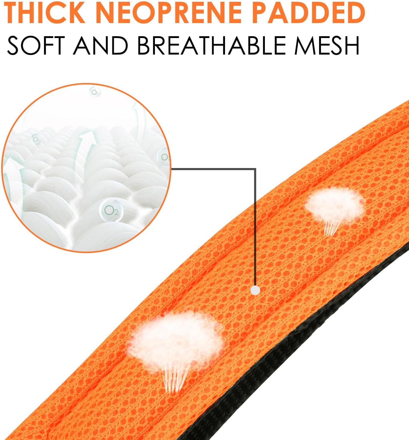 AUTOWT Reflective Dog Collar, Soft Neoprene Padded Breathable Nylon Pet Collar, Adjustable Classic Puppy Collars with Safety Locking Buckle for Small Medium Dogs Walking (Orange, S) - Orange image number 3