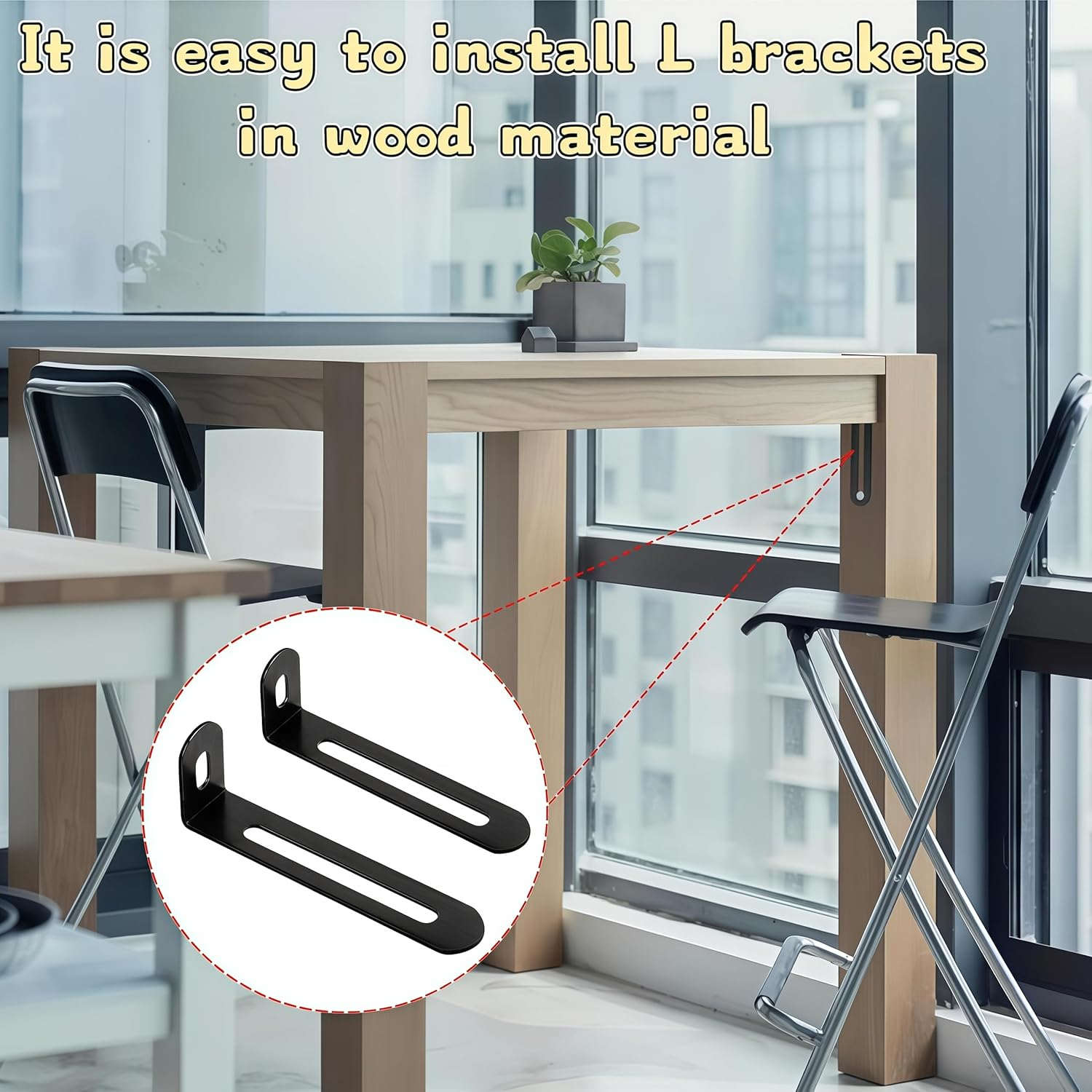 15Pcs Adjustable Right Angle Brackets Metal L Bracket, Heavy Duty 90 Degree Corner Fastener Brace Support,Corner Brace L Brackets(Black)