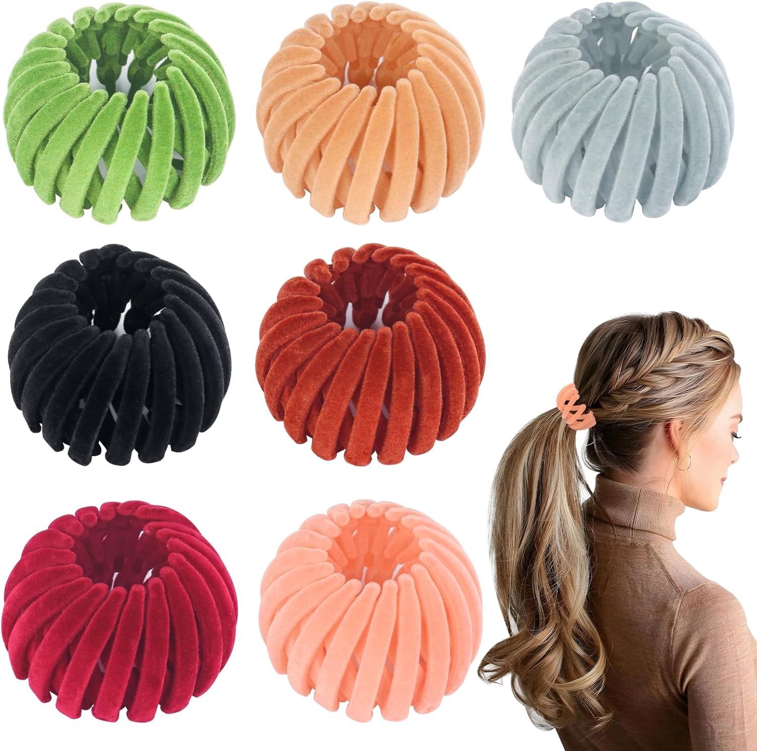 Pack of 7 Vintage Bird Nest Hair Clips, 5.5-11.5 Cm Bird Nest Shaped Hair Accessories, Expandable Hair Bun Maker, Hair Clips with Bird Nest for Daily, Party image number 3