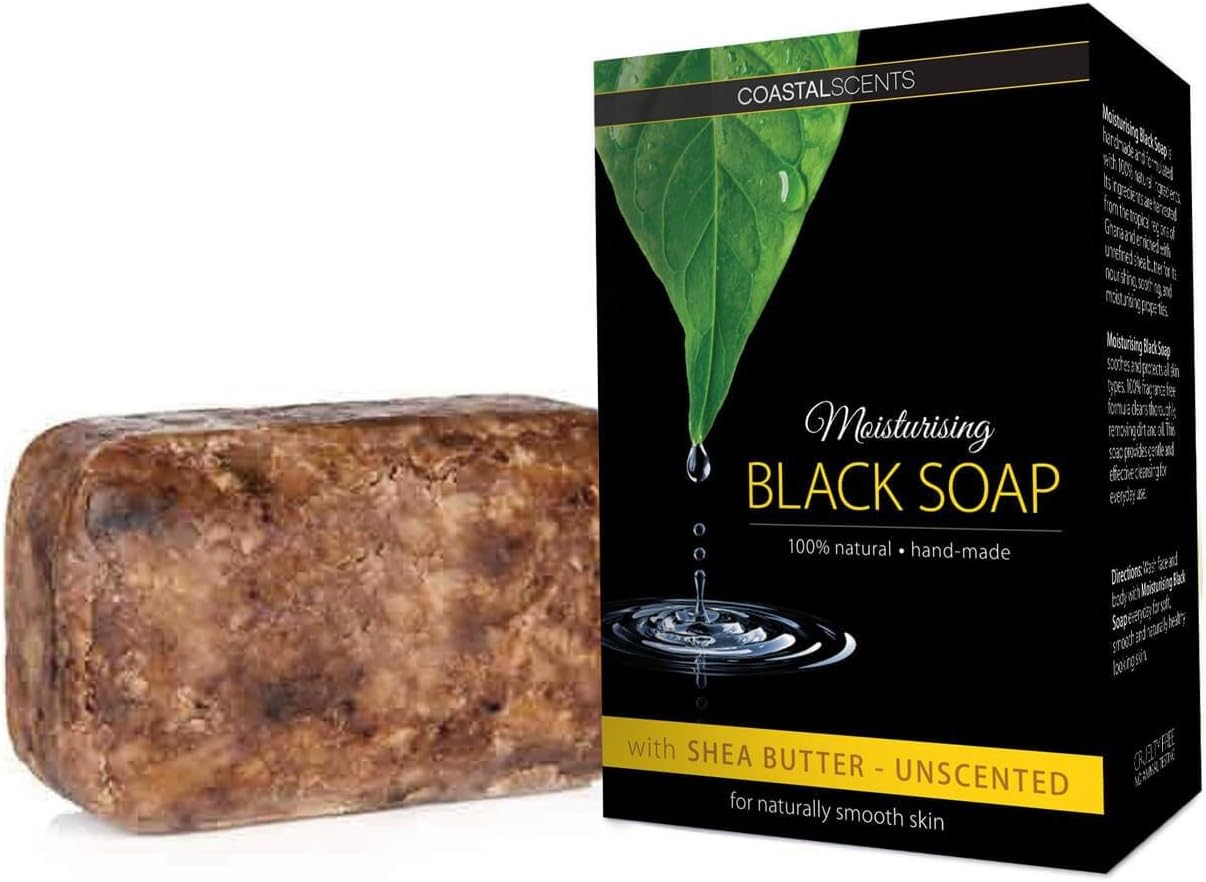 Coastal Scents - Moisturising Black Soap - Shea Butter Unscented