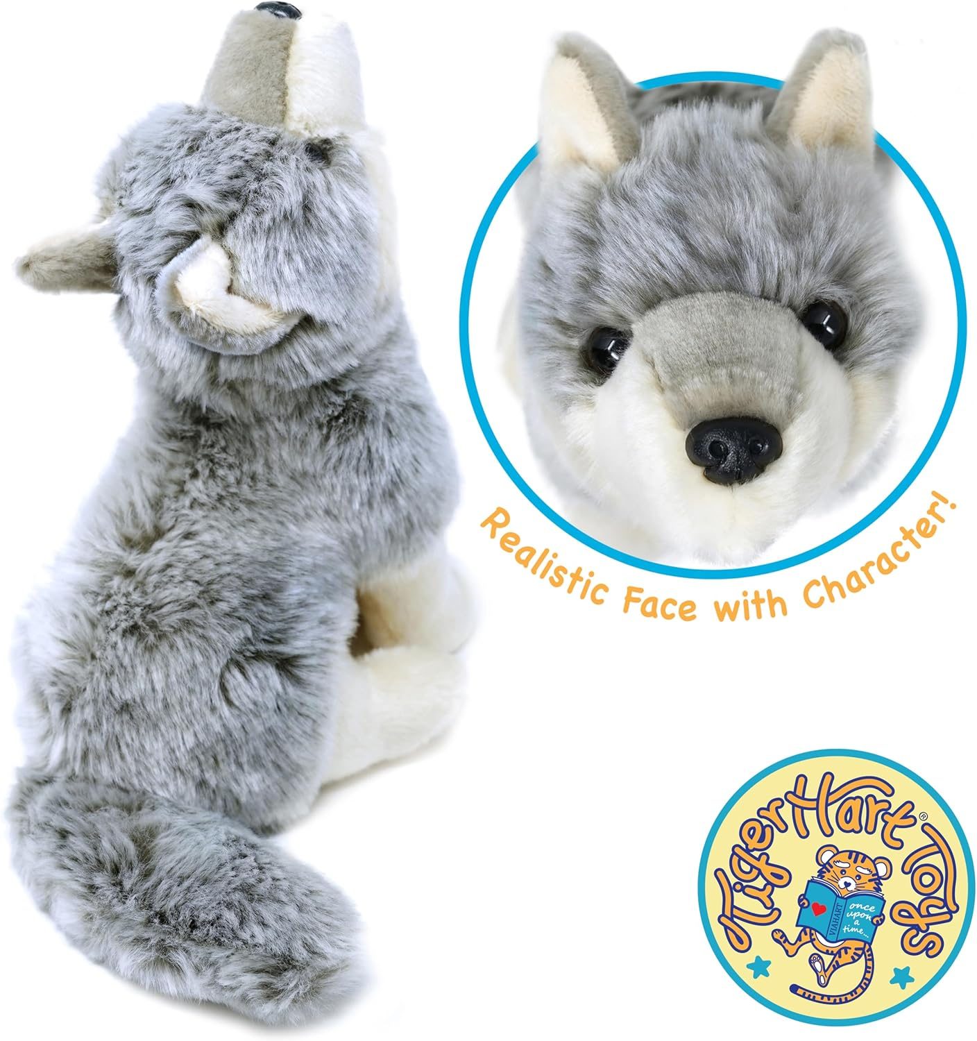 Tigerhart Wolcott the Wolf - 11 Inch Stuffed Animal Plush image number 5