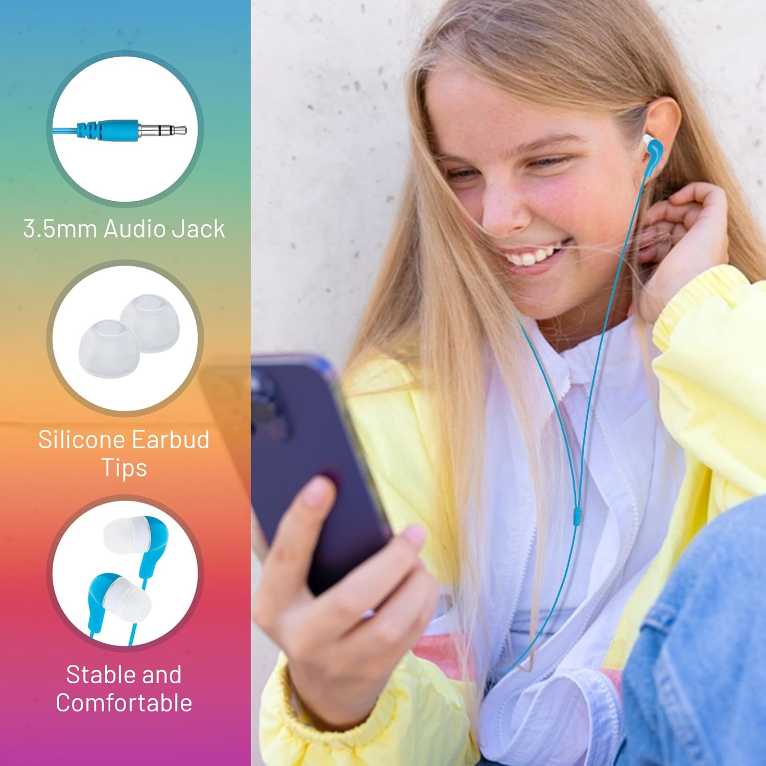 Justjamz Kidz Jelly Roll Colorful In-Ear 3.5Mm Stereo Earbud Earphones - 30 Pack image number 6