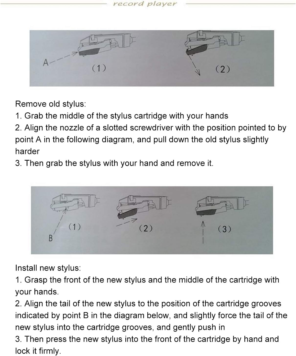 Phonograph Needle, ABS Plastic and Aluminum Arms Installed Manually Phonograph Stylus Stable Performance with 4 Phonograph Stylus for Most Phonographs image number 3