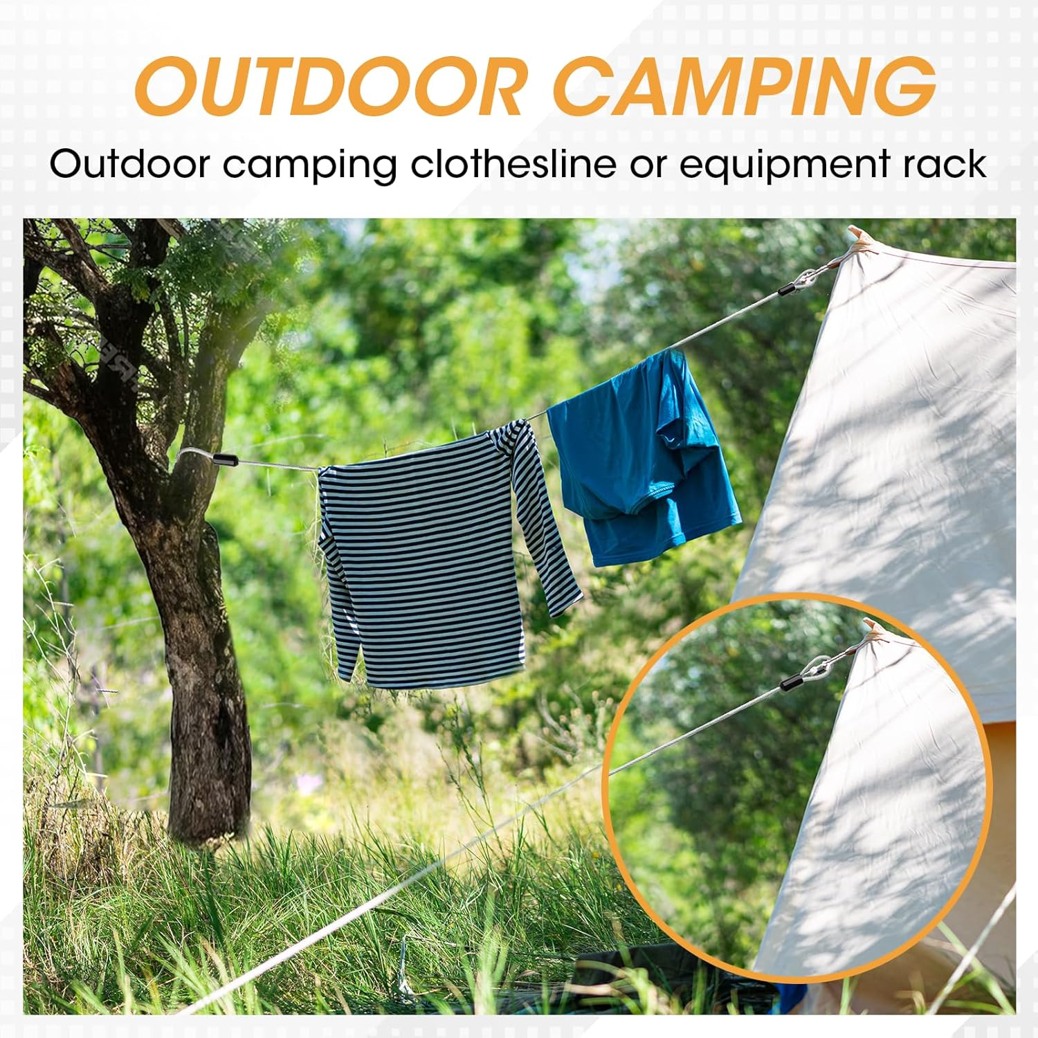 Outdoor Travel Security Cable Lock 2 Pcs (3Mm&times;100Cm/3.3Ft), Cut-Resistant Braided Steel Bike Lock with Double Loops, Anti-Theft Flexible Wire for Scooters, Luggage & Helmets &ndash; Silver & Black image number 6