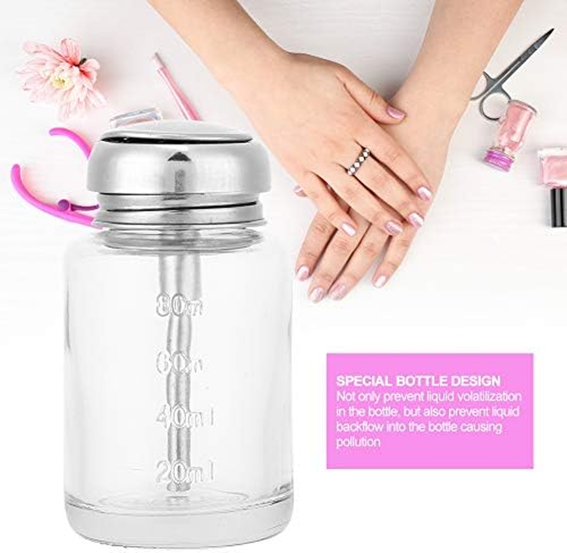Empty Lockable Pump Dispenser Bottle for Nail Polish, Professional Nail Art Remover Dispenser, Gel Nail Polish Remover, Empty Container Manicure Accessories (Press Bottle) image number 1