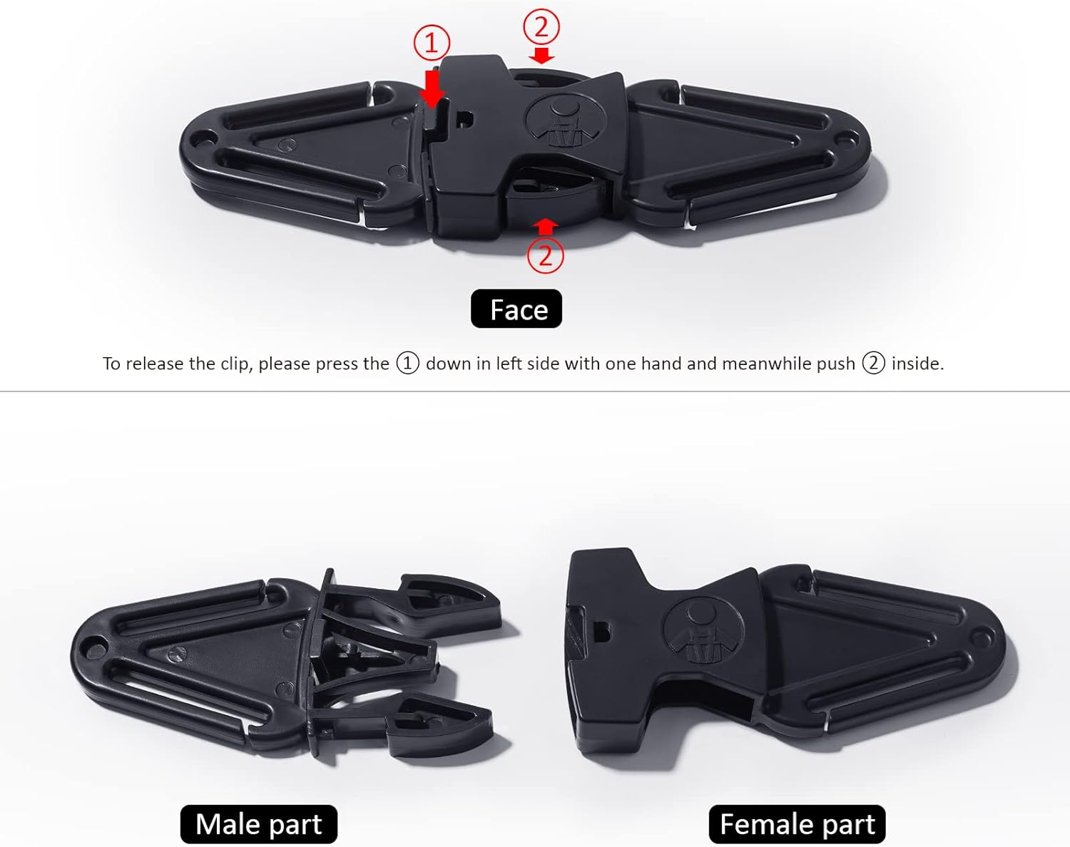 Universal Child Chest Clip Anti-Slip Baby Chest Clip Guard Compatible with Seats, Strollers, High Chairs, Schoolbags, Work with Harness Straps of up to 1.5 Inches in Width (Pack of 1-B) image number 3