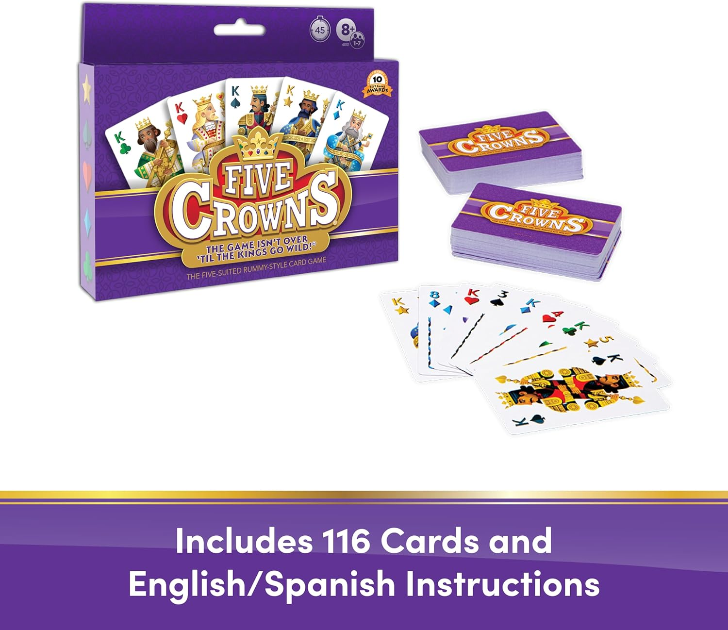 SET Enterprises Five Crowns Card Game, Purple (4001) image number 6