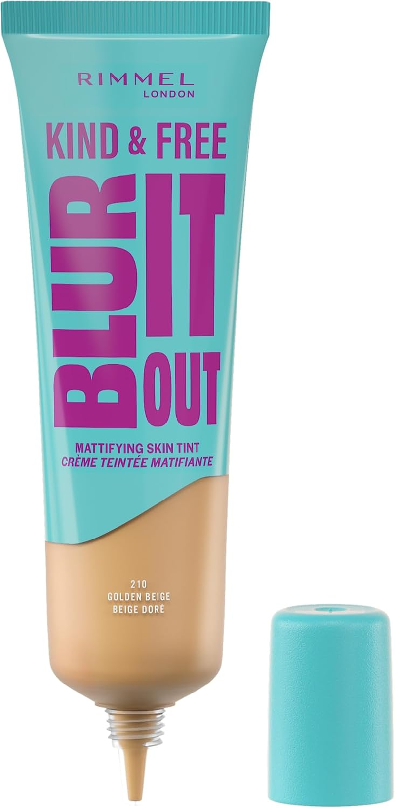 Rimmel London Kind & Free BLUR IT OUT Mattifying Skin Tint, 210, Golden Beige, 30Ml image number 4
