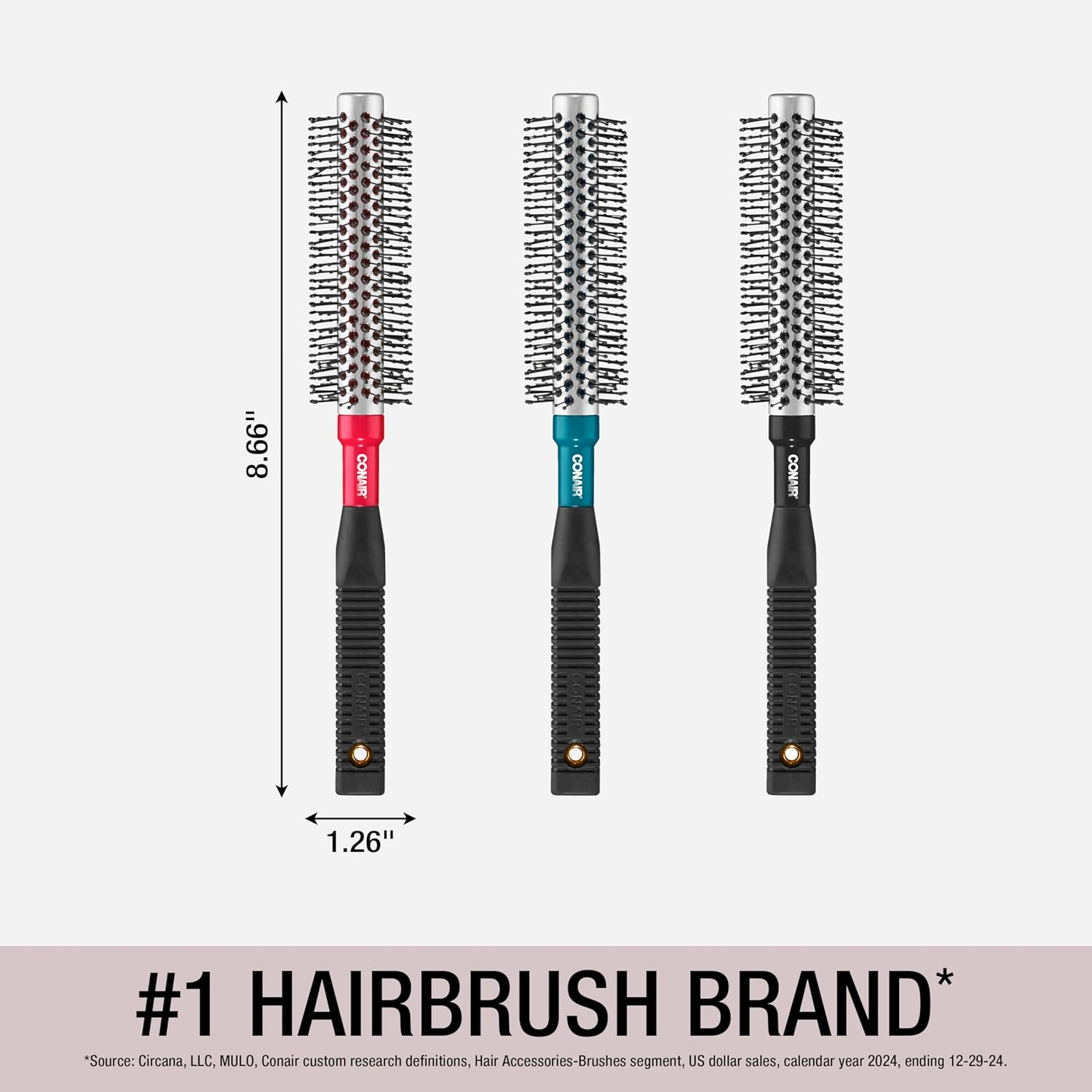 Conair Style & Volumize Metal round Hair Brush - Blow Drying Brush - Hairbrush for Short Hair Length - Color at Random -1 Count image number 4