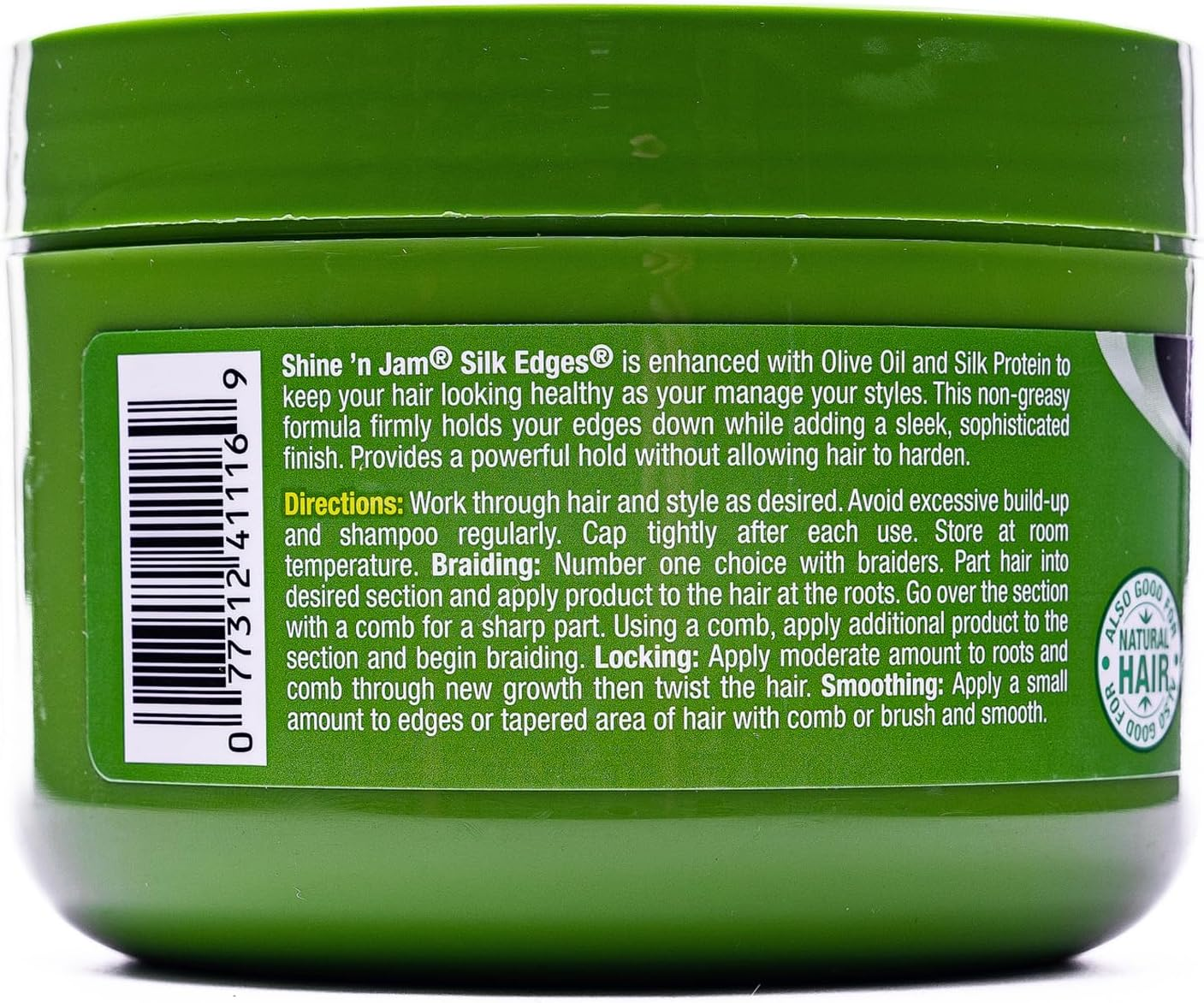 Ampro Shine-N-Jam Edges - Excellent for Taming Fringe, Ponytails, and Updos - Provides Firm Hold with Non-Greasy Shine - Moisturizes and Smoothes Hair with Silk Proteins - 227 G image number 3