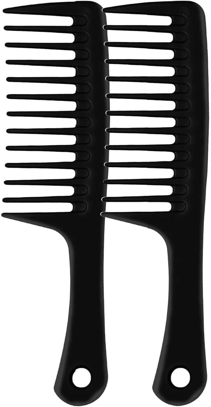 Wide Tooth Comb, Large Hair Detangling Comb Styling Comb for Curly, Wet, Long Hair (Blue) (2PCS)
