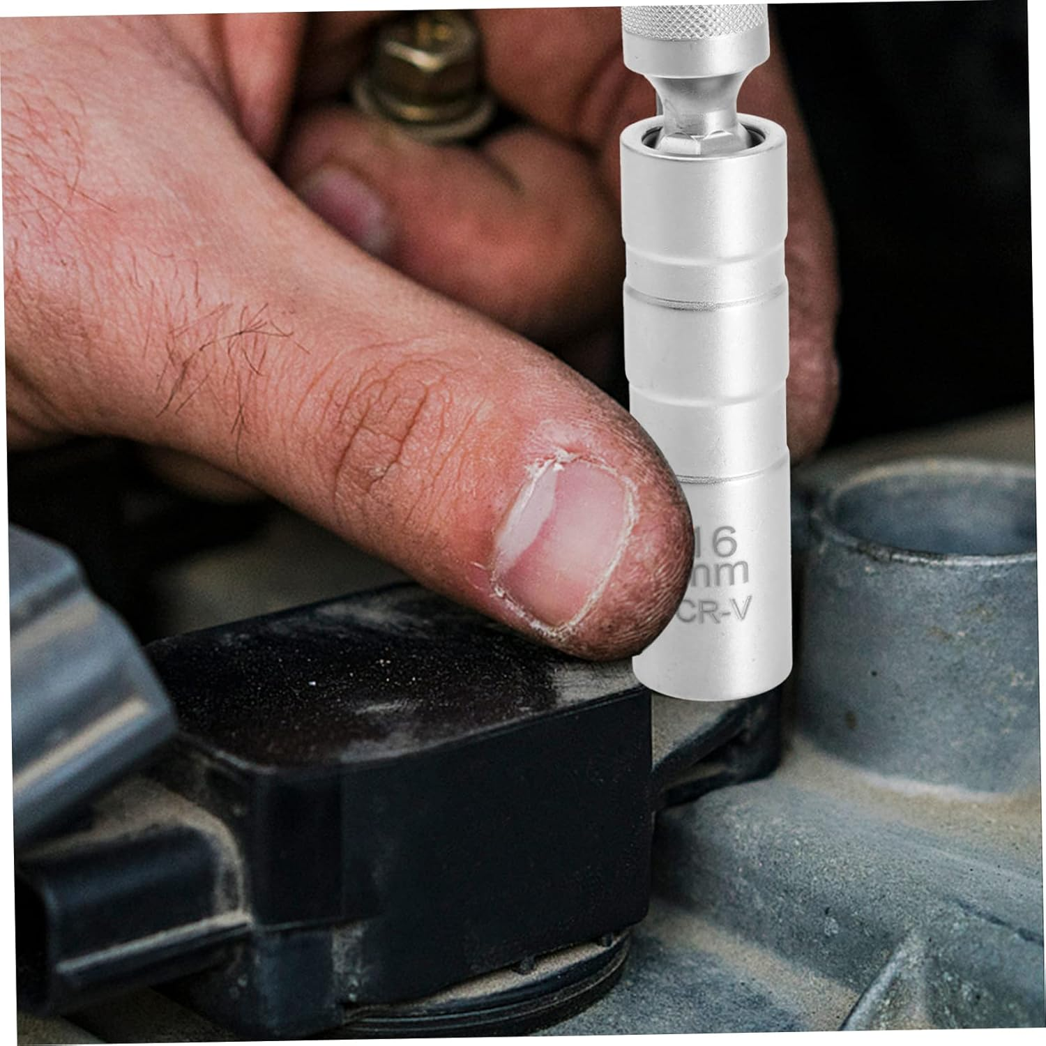 Vaguelly Magnetic Swivel Spark Plug Removal Tool 16Mm Thin Wall Flexible Socket for Vehicle Maintenance Compatible Cars and Motorcycles image number 6