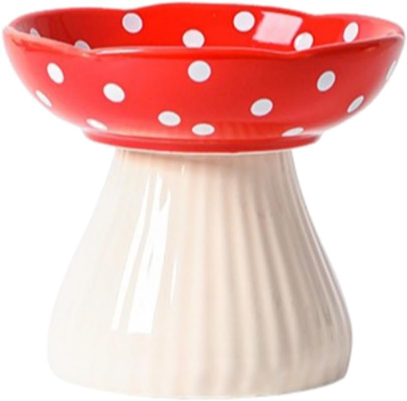 AIMALL Elevated Pet Bowl, Non-Slip Cat Feeding Bowl with Polka Dot Design, Food Grade, Suitable for Small, Adult and Senior Cats, 5.91 X 5.51 Inches
