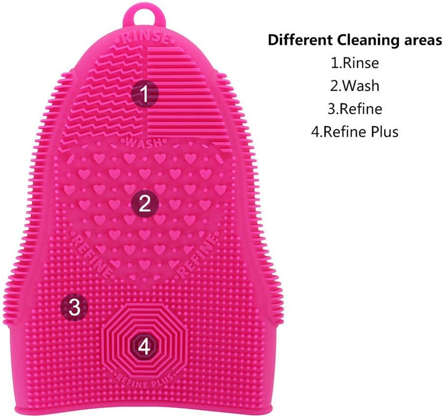 Scivokaval Makeup Brush Cleaner Mat Mitt Glove Silicone Cosmetic Cleaning Scrubber Tool for Face Brushes and Eye Brush Washing Pad Black - Black image number 6