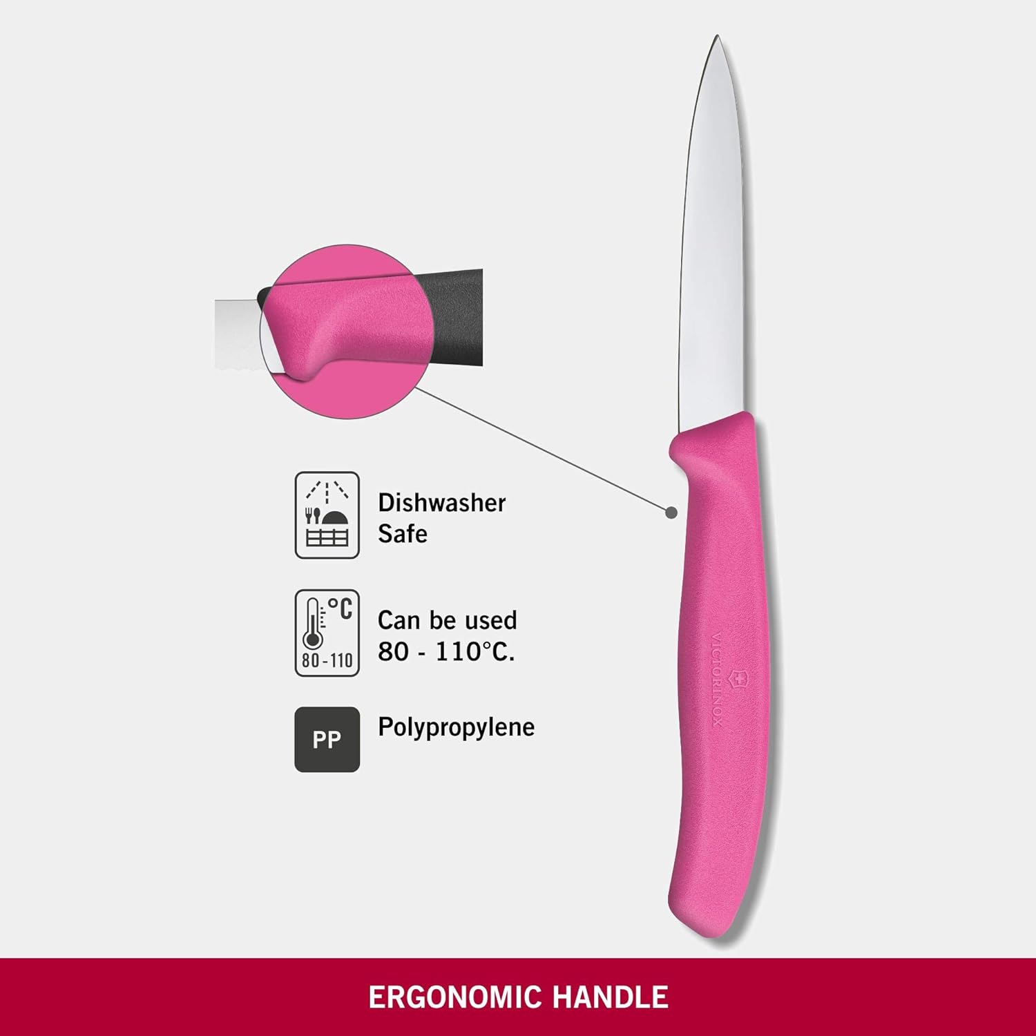 Victorinox Pointed Tip Paring Knife, Pink, 8 Cm Blade Length image number 2