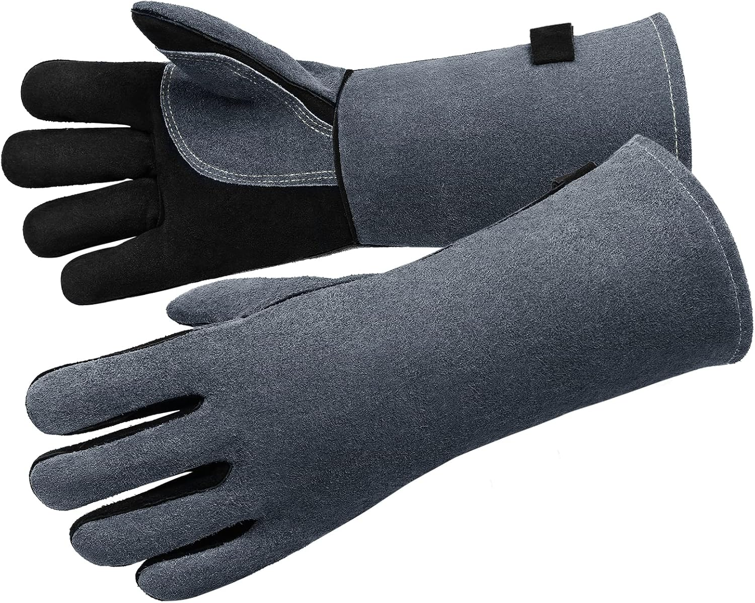 OZERO 932&deg;F Heat Resistant Forge Welding Gloves: 16 Inches Cowhide Leather Long Sleeve & Insulated Lining Grill Gloves for Barbecue/Tig Welder/Oven/Fireplace/Wood Stove/Animal Handling