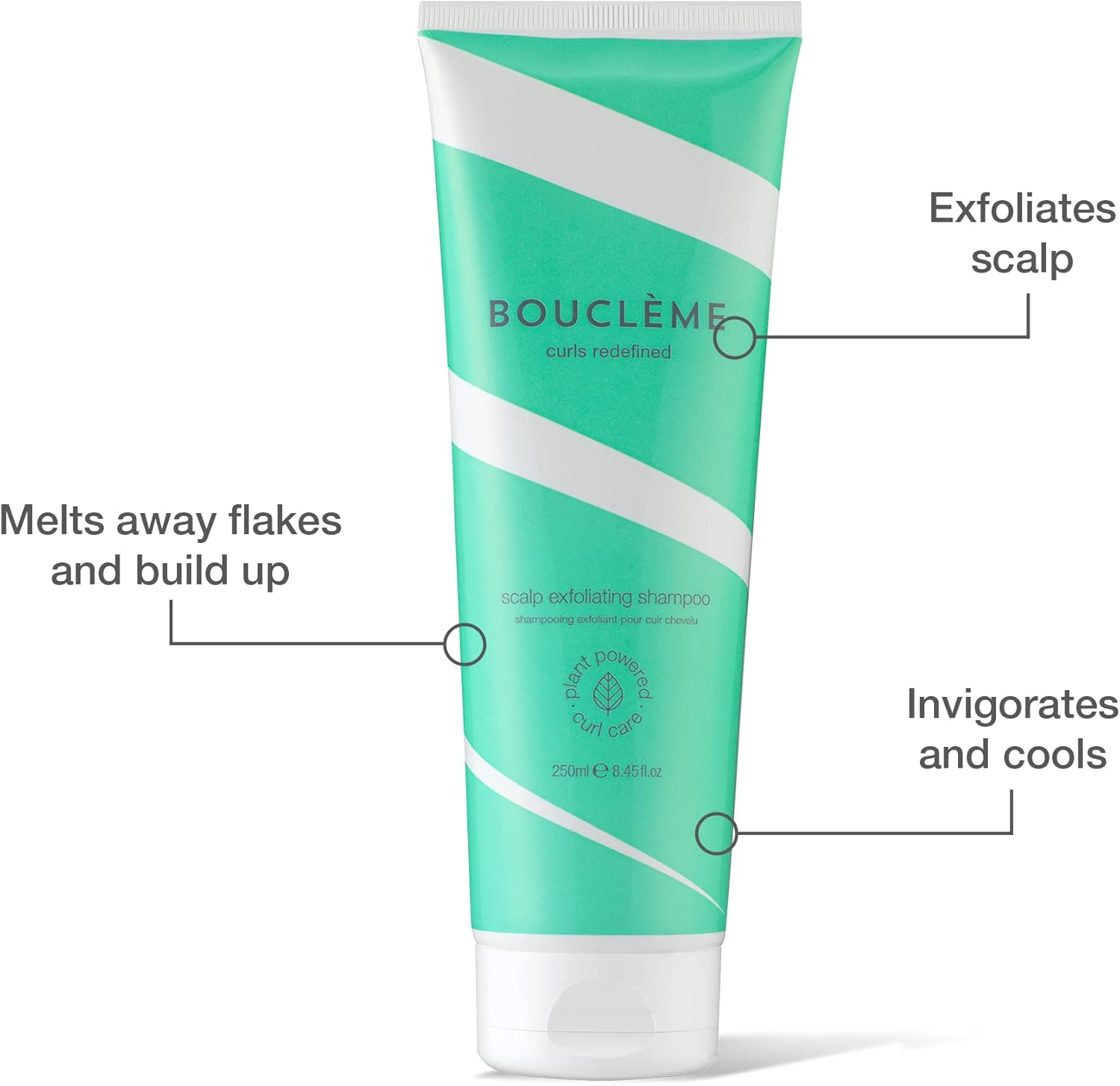 Boucl&egrave;me Scalp Exfoliating Shampoo I Exfoliating Shampoo Cleans & Moisturises I Curling Care for Shine & Healthy Growth with Hydrated Castor Oil Beads & Grapefruit 250 Ml image number 3