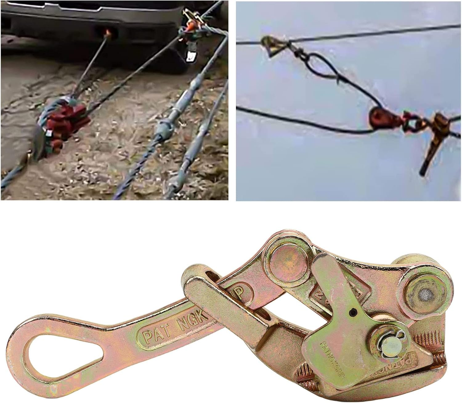 Cable Grip Wire Gripper, Cable Grip Puller, Universal Cable Gripper Puller, Hand Winch Cable Puller for Trailers Ships Rvs Trucks (0.5T) image number 2