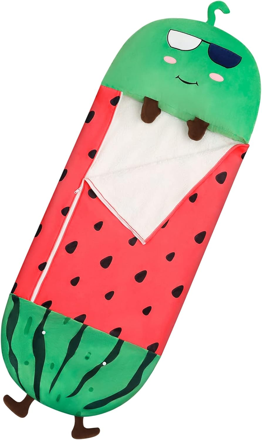 Kids Sleeping Bag with Pillow Toddler Fluffy Sherpa Winter Blanket Camping Sleeping Bags for Boys or Girls image number 4