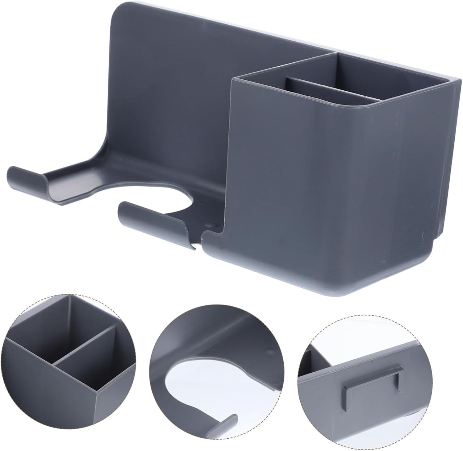 Outanaya Wall Mount Hair Dryer Holder Self-Adhesive Hair Tool Rack for Bathroom image number 6