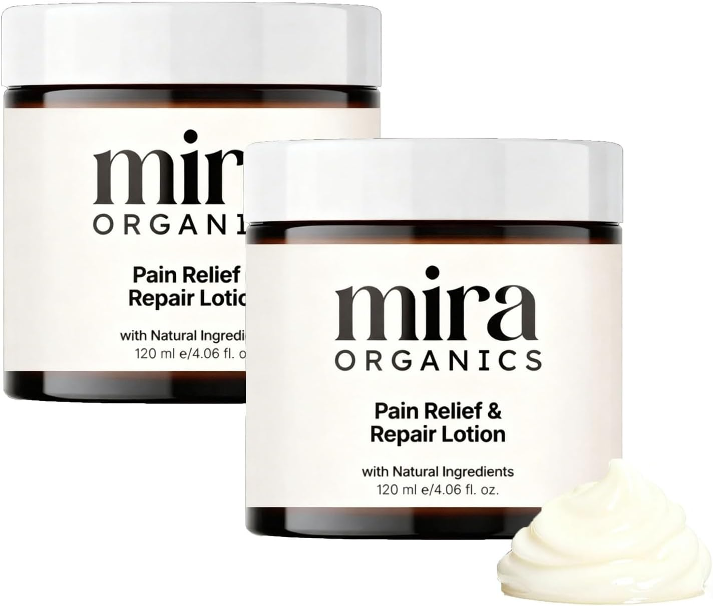 Mira Relief & Repair Lotion, Calming Massage Cream, Plant-Based, Fast Absorbing, Non-Greasy Formula, 3.5Oz (2Pcs) image number 4