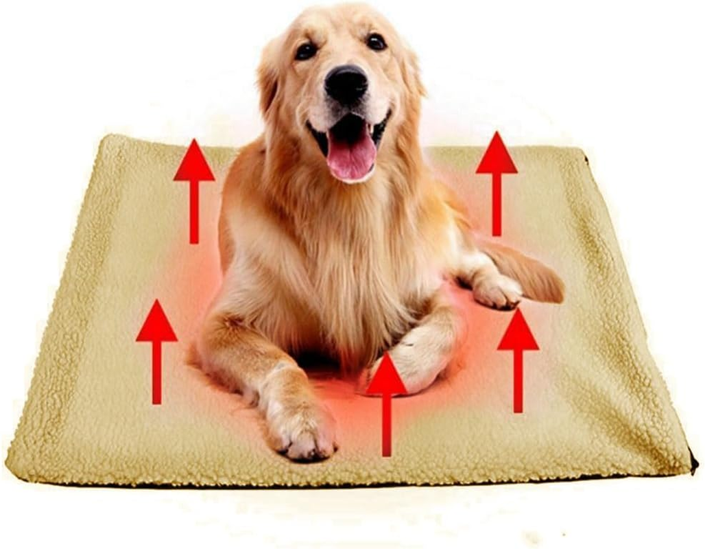 Self-Heating Cat Blanket, Self-Heating Blanket for Cats and Dogs, Electric Blanket Cat, Self-Warming Cat Blanket 60 X 45 Cm, Heat Blanket for Cats and Dogs, Washable (Beige Colour) image number 6