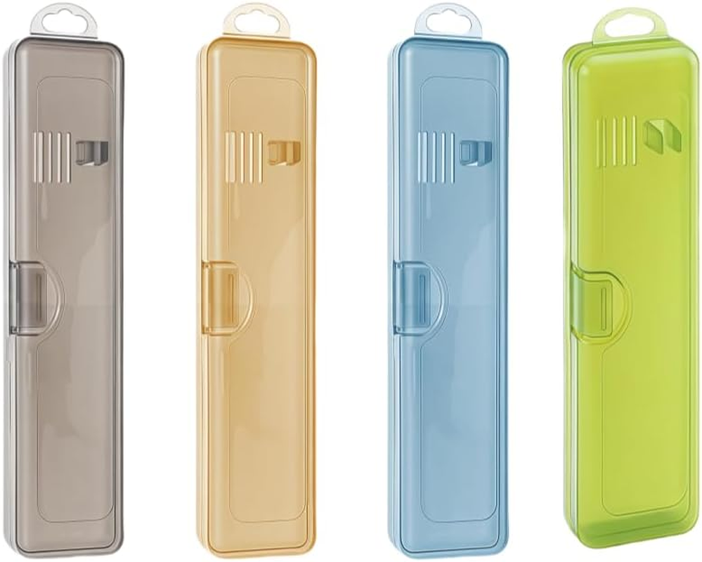 Portable Clear Travel Toothbrush Case, 4Pcs Plastic Transparent Toothbrush Carrying Boxes, Plastic Travel Size Toothbrush Holder for Traveling image number 2