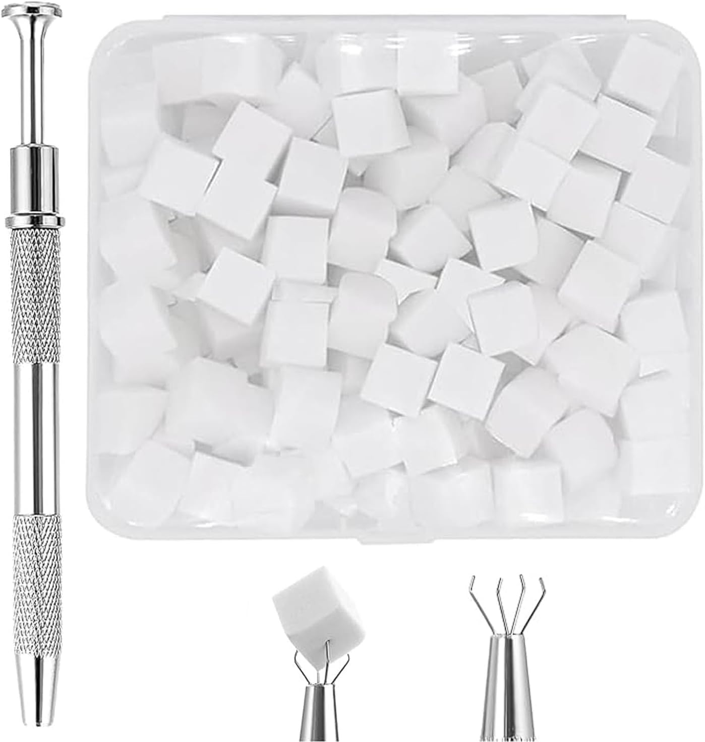 Mtxorvix 50PCS Soft Nail Sponges for Ombre and Blush Nail Art, Nail Buffer Block, Professional Gradient Sponge Set with Grabbing Pen, Manicure Accessories for Nails image number 5