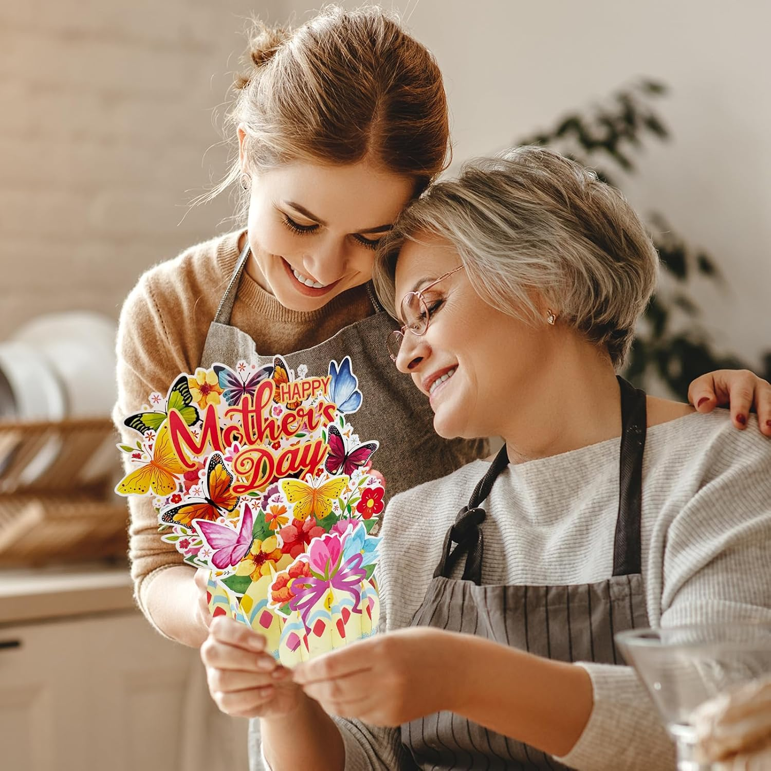 Bighan Pop up Happy Mother'S Day Card, 3D Mother'S Day HAPPY MOTHER'S DAY Pop up Greeting Boxed Cards Anniversary Pop up Cards for Women A