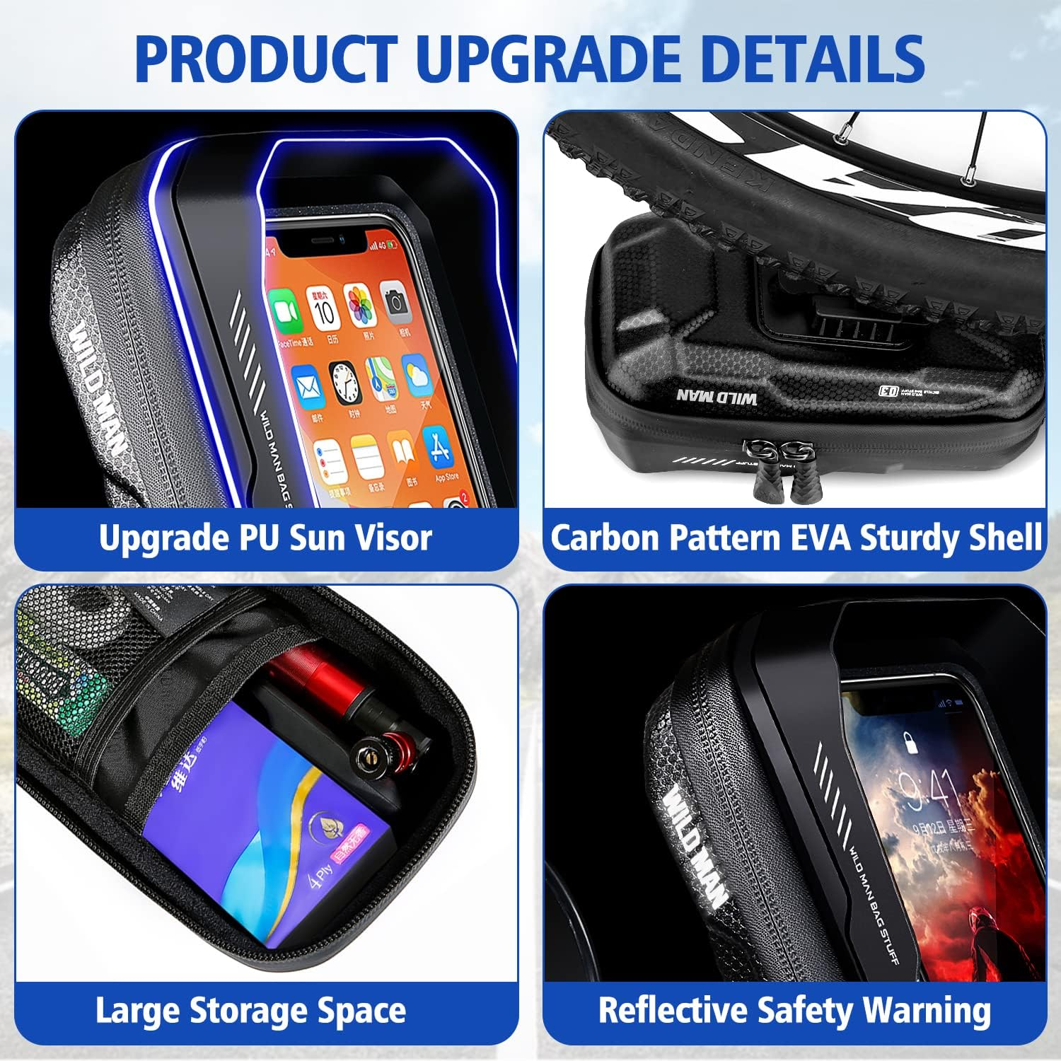 JUYANO Waterproof Motorcycle Phone Holder Aluminium Anti-Vibration 360&deg; Rotatable Touch Screen Universal Mobile Phone Holder Scooter Mirror for Smartphones up to 6.9 Inches image number 6