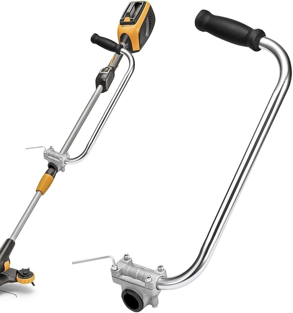 String Trimmer Handle, 15.7" Lawn Mower Handle, Weedeater Extension Ergonomic Trimmer Grip, Weed Wacker Attachments with Adjustable Shoulder Strap for Lawn Care, Landscaping, Yard Trimming