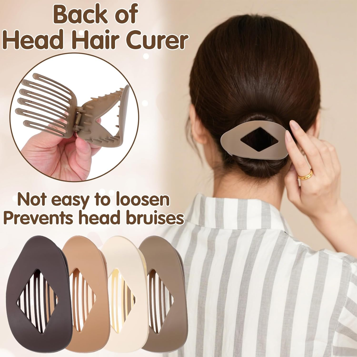 Hecla 4Pcs French Flat Hair Clips Matt Curved Hair Clips with Duck Bill Secure Strong Hold Claw Clips for Lying down Non-Slip Claw Clip Duckbill Accessories Halloween image number 3