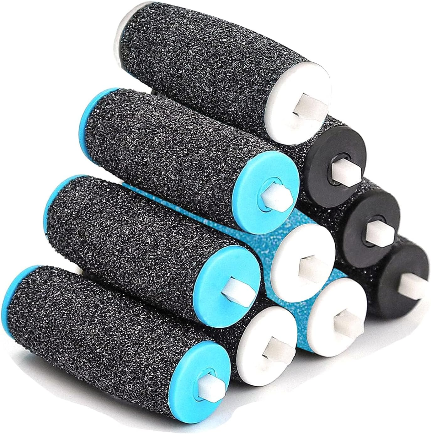 Replacement Rollers for Scholl Callus Remover, Pack of 10 Refills for Electric Foot File, Compatible with Scholl Velvet Smooth, 3 Types of Roughness, Rollers for Pedicure, Pedicure Foot Care Set image number 1