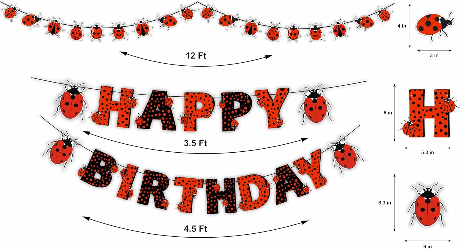 Ladybugs Theme Birthday Party Supplies - Fun & Colorful Decorations Set for Kids & Adults, Perfect for Birthday Celebrations, Easy to Set up & Durable image number 5