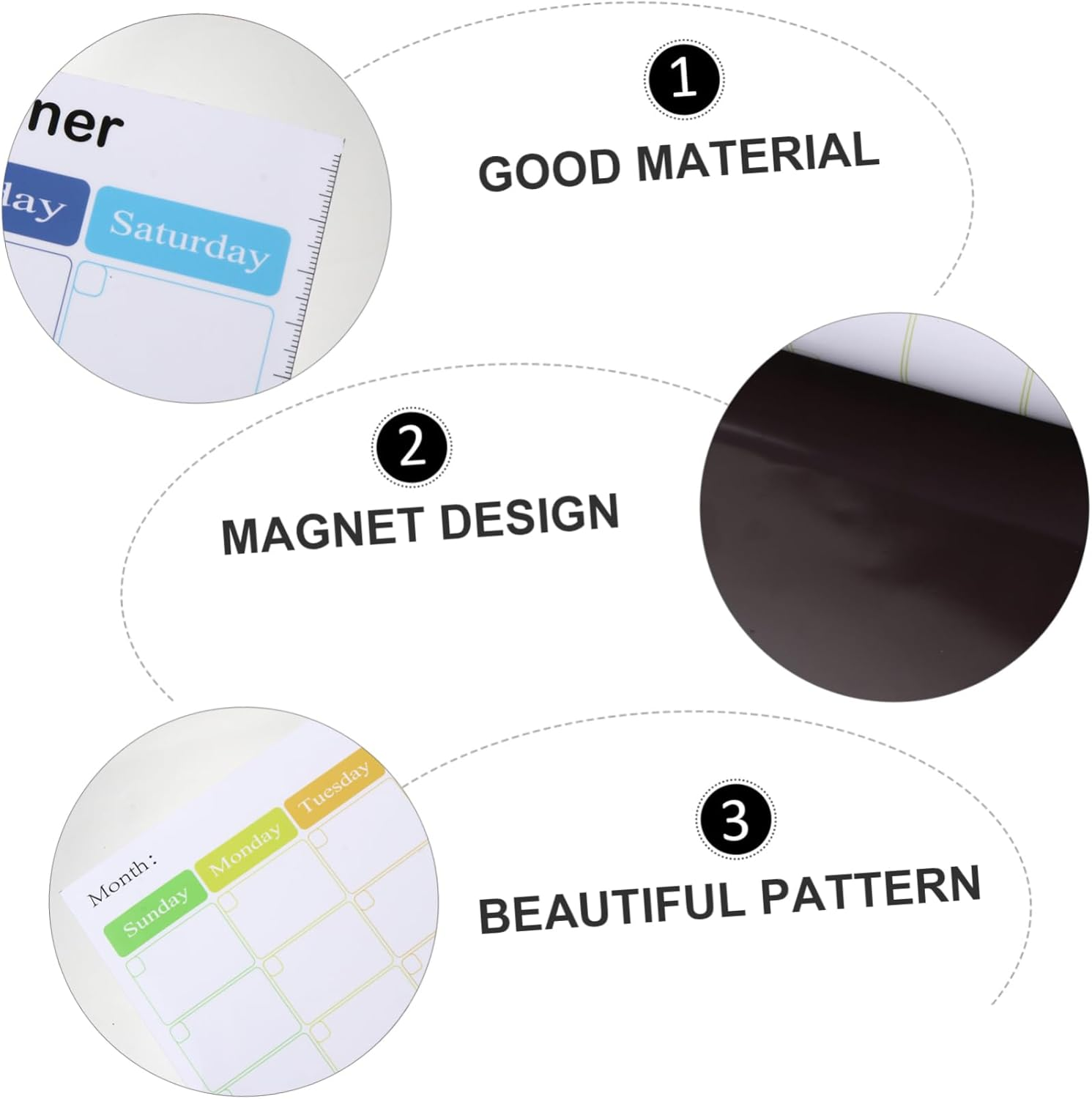 OFFSCH Fridge Schedule Sticker A3 Erasable Magnetic Calendar Family Organizer Magnetic Message Board Easy to Use image number 6